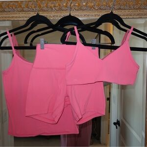 🌸 Aritzia Golden BUTTER Set – Dream House Pink (Bra + Tank + Shorts) 🌸